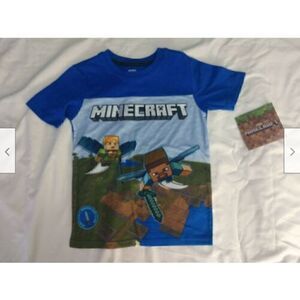 Minecraft boys Navy Blue short sleeve T-shirt size XS 4-5.